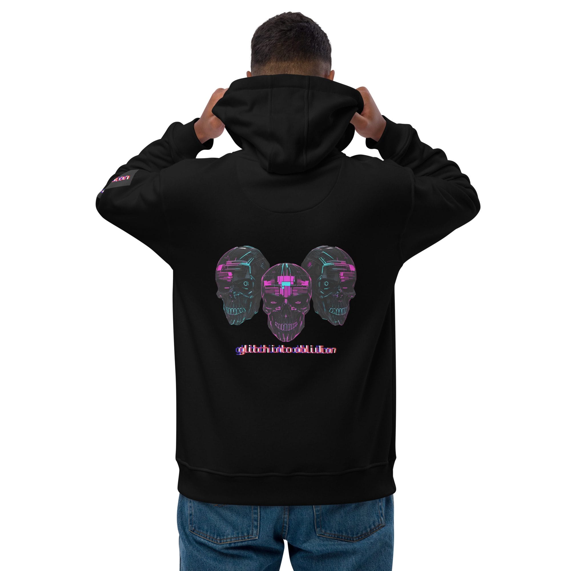 GLITCH INTO OBLIVION :- NEON ABYSS HOODIE - Image 3