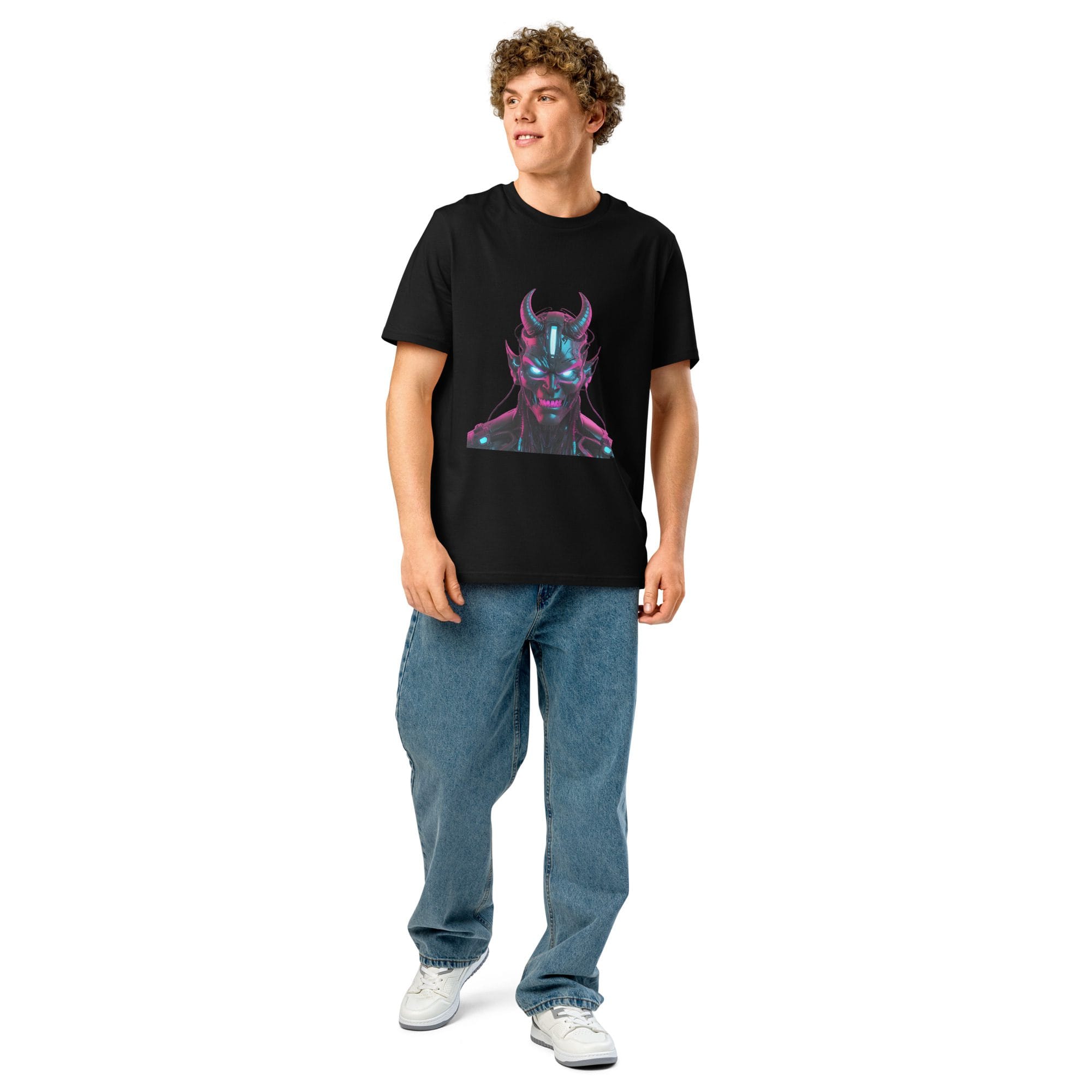 CYBER ONI RIBBED NECK TEE - NEON ABYSS - CERLION