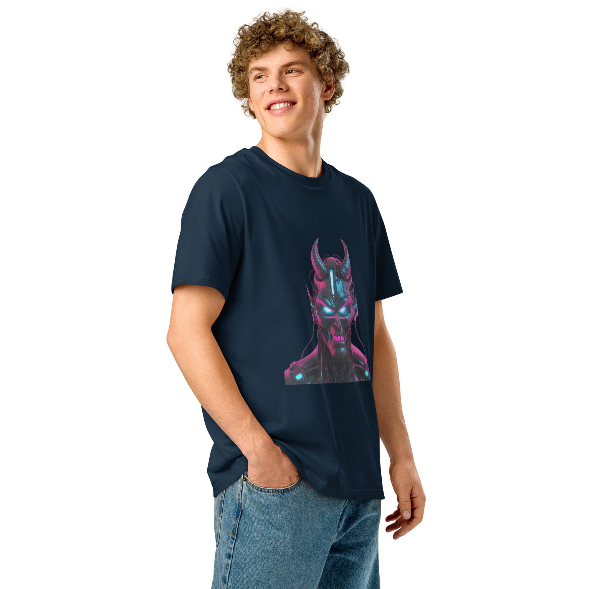 CYBER ONI RIBBED NECK TEE - NEON ABYSS - CERLION - Image 8