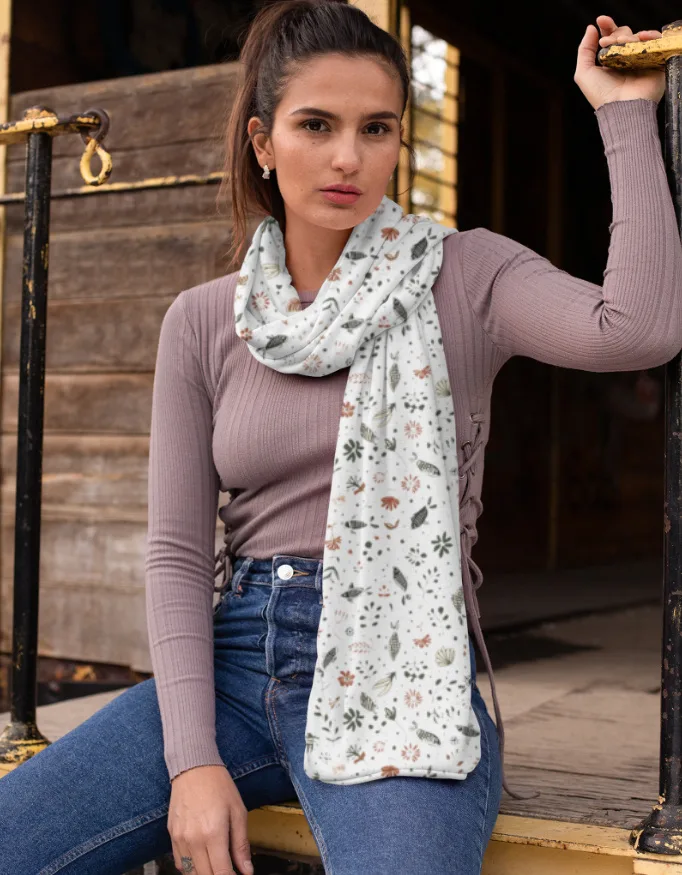 Quiet Folk - Hand-Drawn Buti Satin Stole